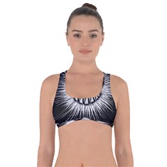 Monster Black White Eyes Got No Strings Sports Bra