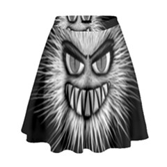 Monster Black White Eyes High Waist Skirt by HermanTelo