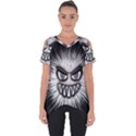 Monster Black White Eyes Cut Out Side Drop Tee View1