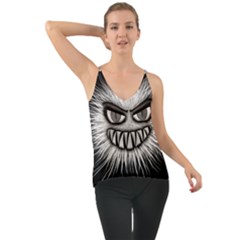 Monster Black White Eyes Chiffon Cami