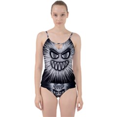 Monster Black White Eyes Cut Out Top Tankini Set