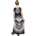 Monster Black White Eyes Kids  Short Sleeve Maxi Dress View2