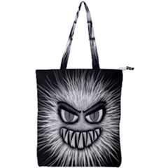 Monster Black White Eyes Double Zip Up Tote Bag