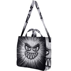 Monster Black White Eyes Square Shoulder Tote Bag