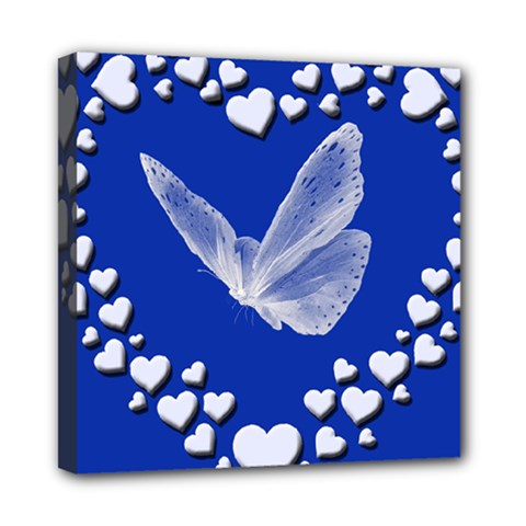 Heart Love Butterfly Mother S Day Mini Canvas 8  X 8  (stretched)