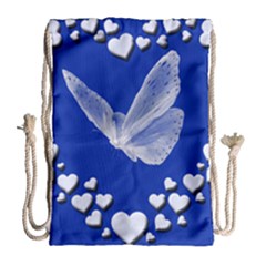 Heart Love Butterfly Mother S Day Drawstring Bag (large)