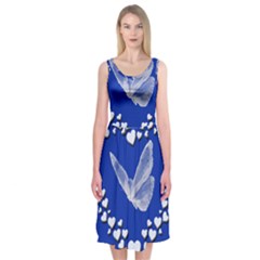 Heart Love Butterfly Mother S Day Midi Sleeveless Dress