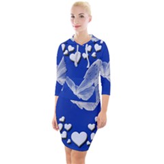 Heart Love Butterfly Mother S Day Quarter Sleeve Hood Bodycon Dress