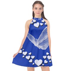 Heart Love Butterfly Mother S Day Halter Neckline Chiffon Dress 