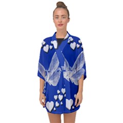 Heart Love Butterfly Mother S Day Half Sleeve Chiffon Kimono by HermanTelo