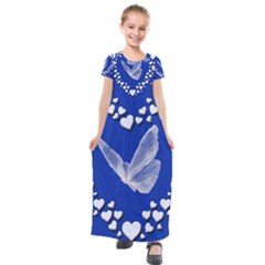 Heart Love Butterfly Mother S Day Kids  Short Sleeve Maxi Dress