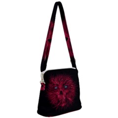 Monster Red Eyes Aggressive Fangs Ghost Zipper Messenger Bag