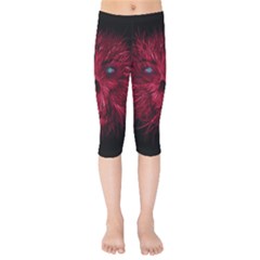 Monster Red Eyes Aggressive Fangs Ghost Kids  Capri Leggings 