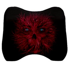 Monster Red Eyes Aggressive Fangs Ghost Velour Head Support Cushion by HermanTelo