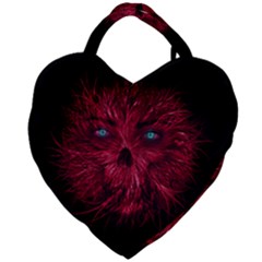 Monster Red Eyes Aggressive Fangs Ghost Giant Heart Shaped Tote by HermanTelo