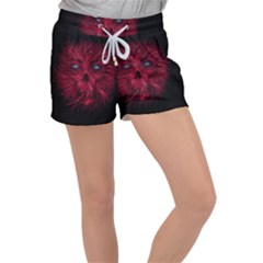 Monster Red Eyes Aggressive Fangs Ghost Women s Velour Lounge Shorts