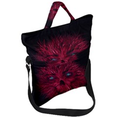 Monster Red Eyes Aggressive Fangs Ghost Fold Over Handle Tote Bag by HermanTelo