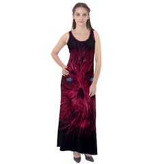 Monster Red Eyes Aggressive Fangs Ghost Sleeveless Velour Maxi Dress