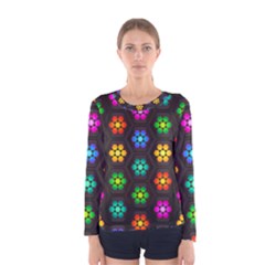 Pattern Background Colorful Design Women s Long Sleeve Tee