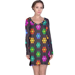 Pattern Background Colorful Design Long Sleeve Nightdress