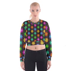 Pattern Background Colorful Design Cropped Sweatshirt