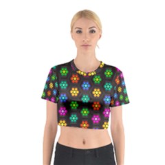 Pattern Background Colorful Design Cotton Crop Top by HermanTelo