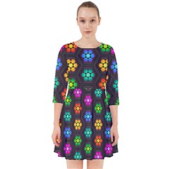 Pattern Background Colorful Design Smock Dress