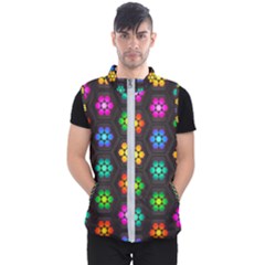 Pattern Background Colorful Design Men s Puffer Vest