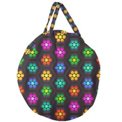 Pattern Background Colorful Design Giant Round Zipper Tote