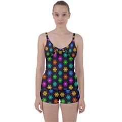 Pattern Background Colorful Design Tie Front Two Piece Tankini by HermanTelo