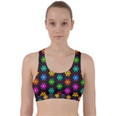 Pattern Background Colorful Design Back Weave Sports Bra by HermanTelo