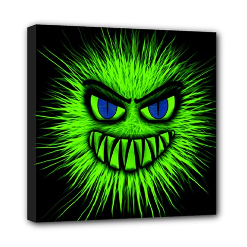 Monster Green Evil Common Mini Canvas 8  X 8  (stretched) by HermanTelo