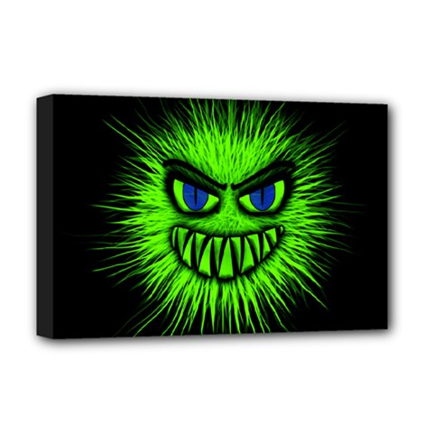 Monster Green Evil Common Deluxe Canvas 18  X 12  (stretched) by HermanTelo