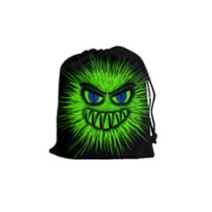 Monster Green Evil Common Drawstring Pouch (medium)