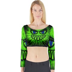 Monster Green Evil Common Long Sleeve Crop Top