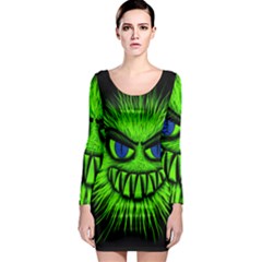 Monster Green Evil Common Long Sleeve Bodycon Dress