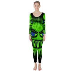 Monster Green Evil Common Long Sleeve Catsuit by HermanTelo