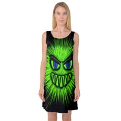 Monster Green Evil Common Sleeveless Satin Nightdress by HermanTelo