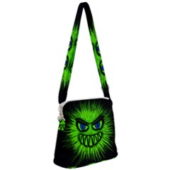 Monster Green Evil Common Zipper Messenger Bag