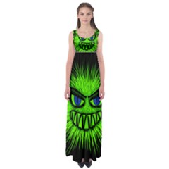 Monster Green Evil Common Empire Waist Maxi Dress