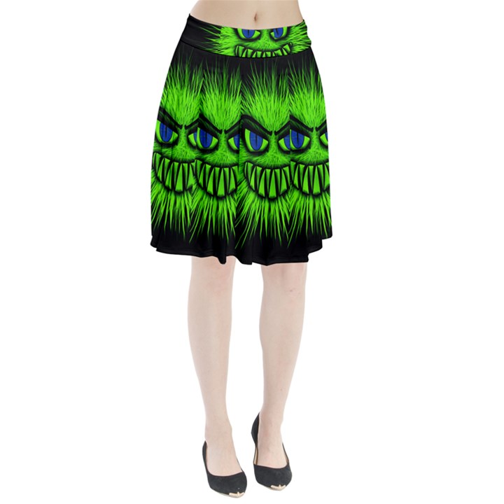 Monster Green Evil Common Pleated Skirt