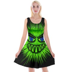 Monster Green Evil Common Reversible Velvet Sleeveless Dress by HermanTelo