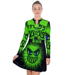 Monster Green Evil Common Long Sleeve Panel Dress