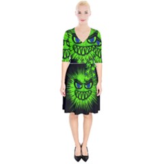 Monster Green Evil Common Wrap Up Cocktail Dress