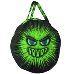 Monster Green Evil Common Giant Round Zipper Tote