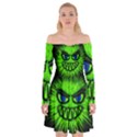 Monster Green Evil Common Off Shoulder Skater Dress View1