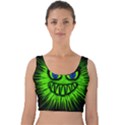 Monster Green Evil Common Velvet Crop Top View1