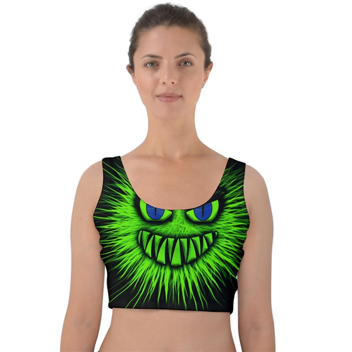 Monster Green Evil Common Velvet Crop Top