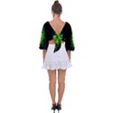 Monster Green Evil Common Tie Back Butterfly Sleeve Chiffon Top View2