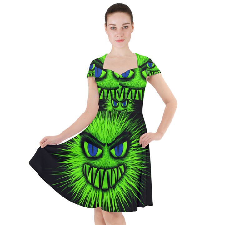 Monster Green Evil Common Cap Sleeve Midi Dress